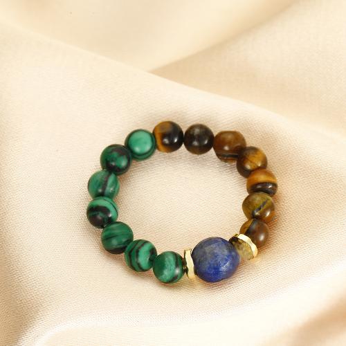 Bague pierre précieuse, Pierre naturelle, avec fil élastique, fait à la main, bijoux de mode & élastique & unisexe, multicolore Vendu par PC