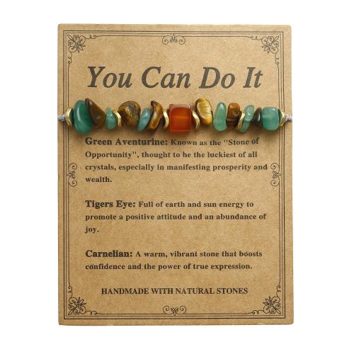 Gemstone Bracelets, Natural Stone, with Wax Cord, handmade, fashion jewelry & Unisex 