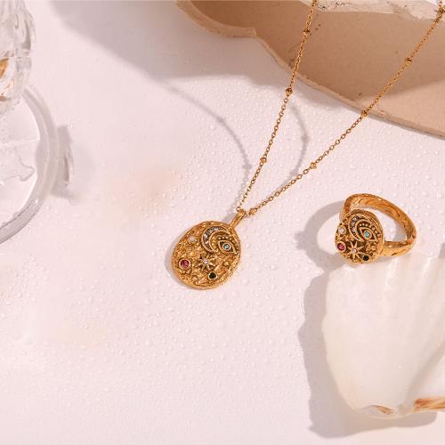 Bijoux strass en acier inoxydable Set, Acier inoxydable 304, avec perle de plastique, Plaqué or 18K, styles différents pour le choix & pour femme & avec strass, Vendu par PC