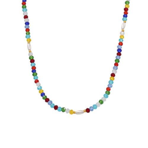 ステンレス鋼のジュエリーネックレス, 304ステンレススチール, とともに プラスチック製パール, とともに 2.7 Inch エクステンダチェーン, メッキ, ファッションジュエリー & 女性用, 彩色, 長さ:14.9 インチ, 売り手 パソコン