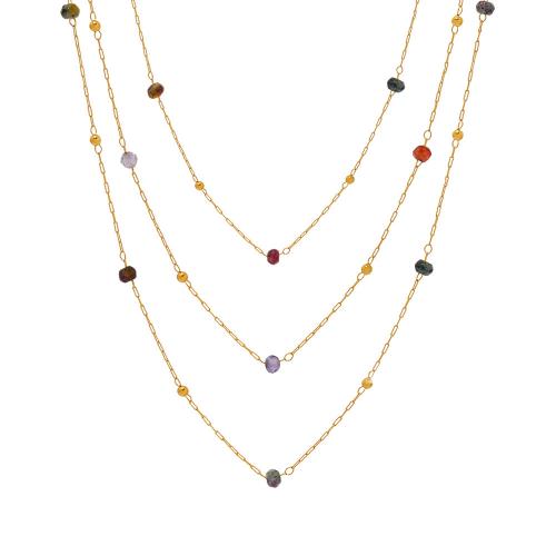 ステンレス鋼のジュエリーネックレス, 304ステンレススチール, とともに キュービックジルコニア, とともに 1.96 Inch エクステンダチェーン, メッキ, ファッションジュエリー & 選択のための異なった材料 & 女性用, 金色, 長さ:15.7 インチ, 売り手 パソコン