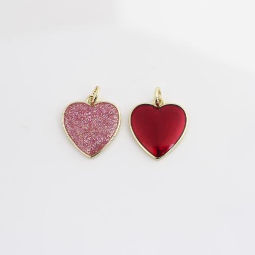 Pendentifs de Émail laiton , coeur, Placage de couleur d'or, DIY & émail, plus de couleurs à choisir Vendu par PC