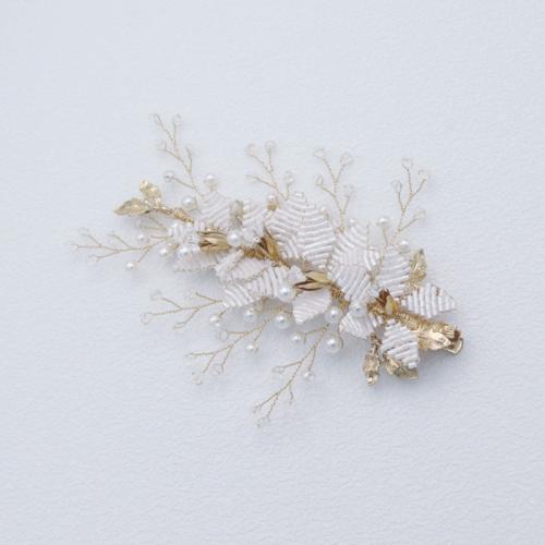 Pinces bec, alliage de zinc, avec Seedbead & fil en laiton & perle de plastique, fait à la main, bijoux de mode & pour femme, Or Vendu par PC