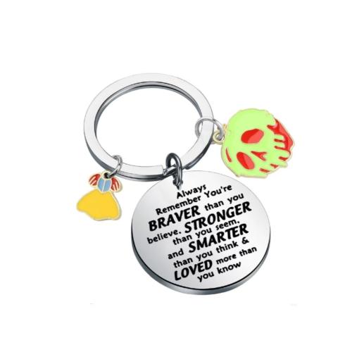 Porte-clés en acier inoxydable, Acier inoxydable 304, avec le motif de lettre, couleur originale, 30mm, Vendu par PC