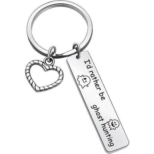 Porte-clés en acier inoxydable, Acier inoxydable 304, Halloween Design & unisexe & avec le motif de lettre, couleur originale Vendu par PC