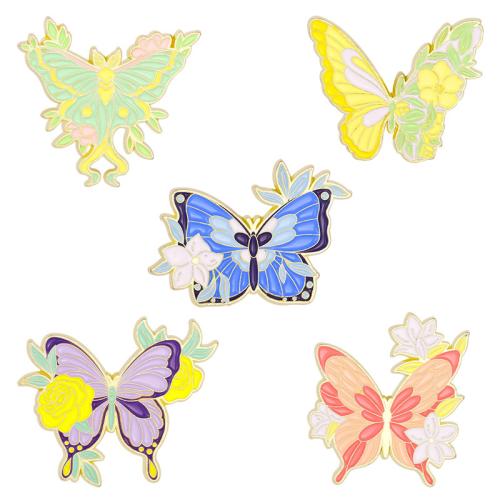 alliage de zinc broche, papillon, unisexe & styles différents pour le choix & émail, brooch length 20-30mm, Vendu par PC