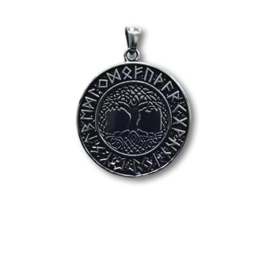 Pendentifs en acier inoxydable, Acier titane, Plat rond, DIY & pour homme, couleur originale, 40mm, Vendu par PC