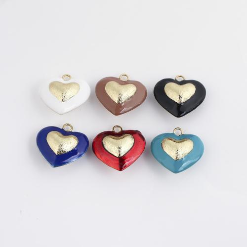 Pendentifs de Émail laiton , coeur, DIY & émail, plus de couleurs à choisir Vendu par PC