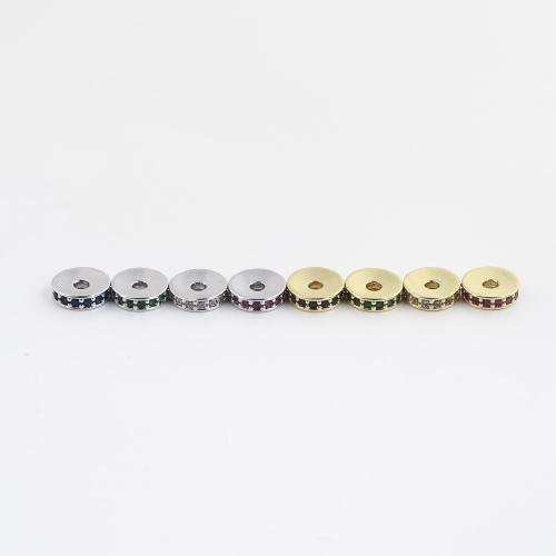 Entretoise de perles en laiton, DIY & pavé de micro zircon, Couleur aléatoire Vendu par PC