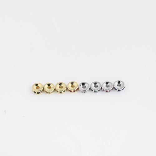 Entretoise de perles en laiton, DIY & pavé de micro zircon, Couleur aléatoire Vendu par PC