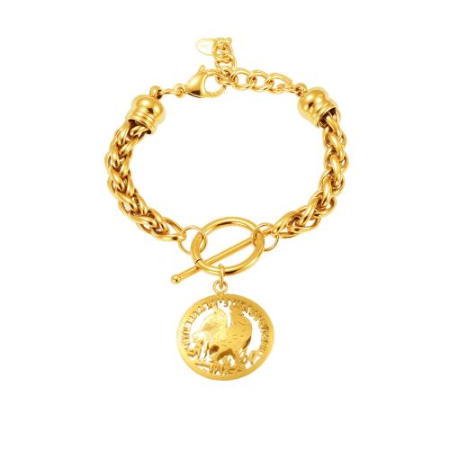 Bracelet en acier inoxydable, Acier inoxydable 304, avec 1.6 Inch chaînes de rallonge, Placage, bijoux de mode & pour femme & creux, plus de couleurs à choisir Environ 6.3 pouce, Vendu par PC