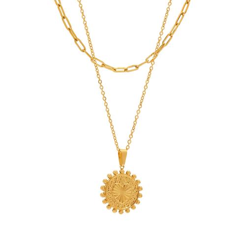 ステンレス鋼のジュエリーネックレス, 304ステンレススチール, メッキ, ダブルレイヤー & ファッションジュエリー & 女性用, 金色, 売り手 パソコン