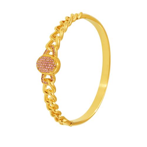 Bracelet en acier inoxydable, Acier inoxydable 304, avec zircon cubique, Placage, bijoux de mode & pour femme & creux, plus de couleurs à choisir, Vendu par PC