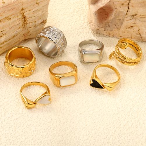 Bague en acier inoxydable, Acier inoxydable 304, avec perle de plastique, Placage, normes différentes pour le choix & styles différents pour le choix & pour femme, plus de couleurs à choisir, Vendu par PC