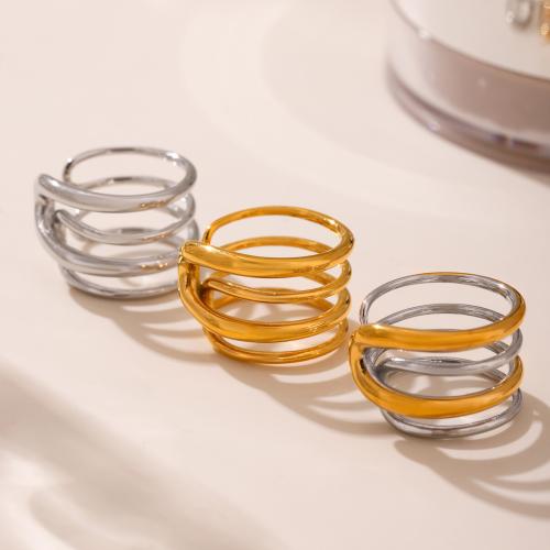 Bague en acier inoxydable, Acier inoxydable 304, Placage, bijoux de mode & pour femme & creux, plus de couleurs à choisir, Vendu par PC