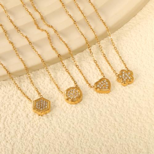 ステンレス鋼のジュエリーネックレス, 304ステンレススチール, とともに 5cm エクステンダチェーン, ゴールドメッキ, 異なるスタイルを選択 & 女性用 & ライン石のある, 長さ:40 センチ, 売り手 パソコン