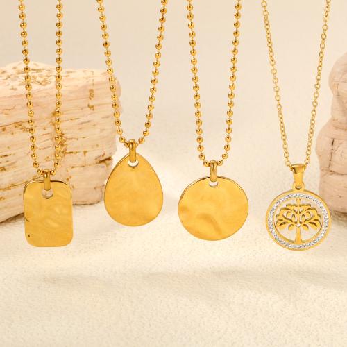 ステンレス鋼のジュエリーネックレス, 304ステンレススチール, ゴールドメッキ, 異なるスタイルを選択 & 女性用 & ライン石のある, 売り手 パソコン