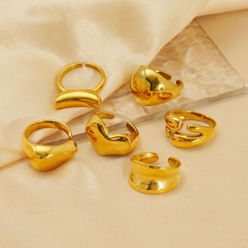 Bague en acier inoxydable, Acier inoxydable 304, Plaqué or 18K, bijoux de mode & styles différents pour le choix & pour femme, Vendu par PC