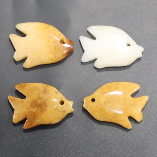 Pendentifs pierres gemmes mixtes , Pierre naturelle, poisson, DIY, plus de couleurs à choisir, Vendu par PC[