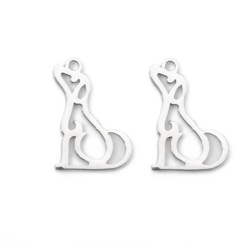 Pendentifs d'animaux en acier inoxydable , Acier inoxydable 304, chien, Placage, DIY, plus de couleurs à choisir Vendu par PC