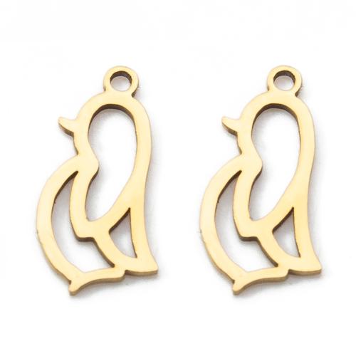 Pendentifs d'animaux en acier inoxydable , Acier inoxydable 304, oiseau, Placage, DIY, plus de couleurs à choisir Vendu par PC