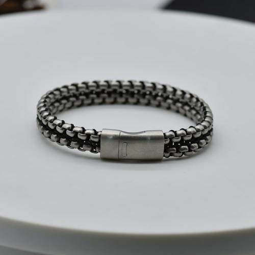 Titanium Steel Bracelet & Bangle, silver color plated, fashion jewelry, silver color .5 cm 