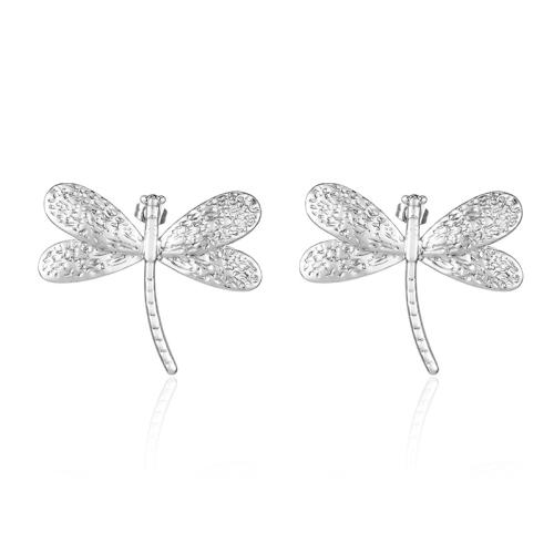 Stainless Steel Stud Earring, 304 Stainless Steel, Dragonfly, plated, fashion jewelry [