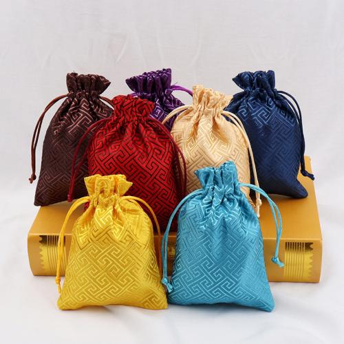 Silk Jewelry Pouches Bags, Rectangle, dustproof & folk style 