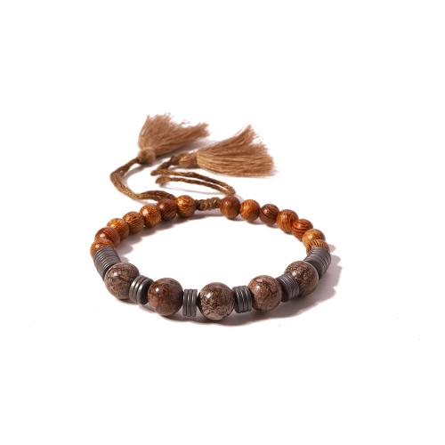 Zinklegierung Armband, mit Synthetische Türkis & Muschel & Holz, handgemacht, verschiedene Stile für Wahl & für Frau, Innendurchmesser:ca. 55mm, verkauft von PC