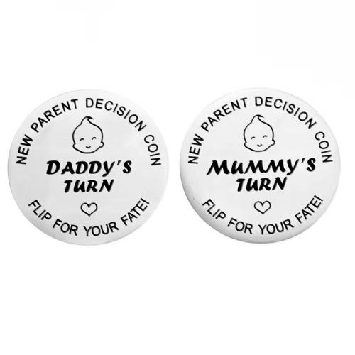 Commemorative Coin, 304 Stainless Steel, Flat Round, mirror polish, Unisex 30mm 