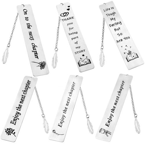Marcalibros de Acero Inoxidable, acero inoxidable 304, Rectángular, unisexo & diferentes patrones para la opción & con el patrón de la letra & cepillado, 26x13mm, Vendido por UD