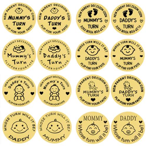 Commemorative Coin, 304 Stainless Steel, Flat Round, gold color plated, Unisex 30mm 