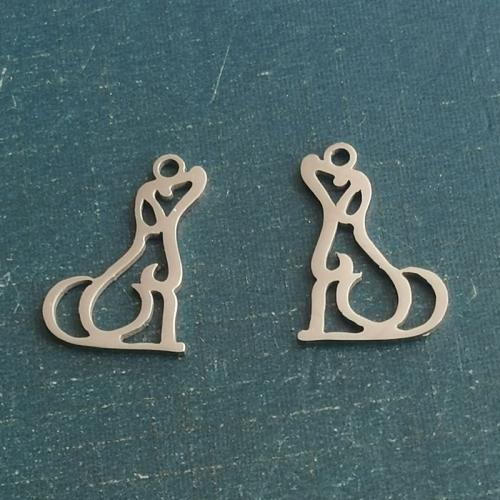 Titanium Steel Pendants, Dog, plated, DIY 