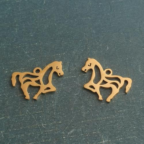 Titanium Steel Pendants, Horse, plated, DIY 
