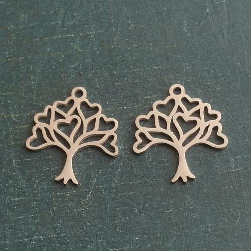 Titanium Steel Pendants, Tree, plated, DIY 