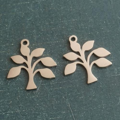 Titanium Steel Pendants, Leaf, plated, DIY 