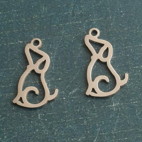 Titanium Steel Pendants, Dog, plated, DIY 