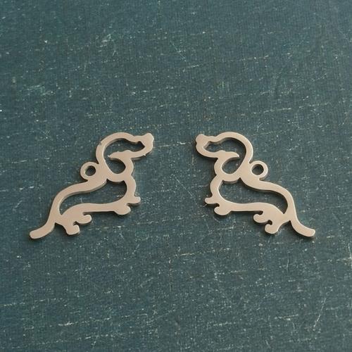Titanium Steel Pendants, Dog, plated, DIY 