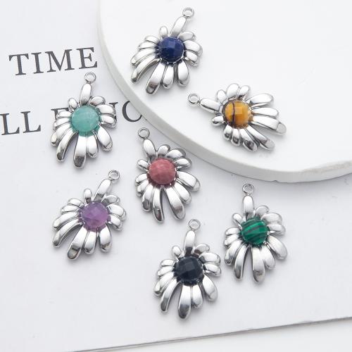 Pendentif bijoux de pierre gemme, avec Acier inoxydable 304, DIY, plus de couleurs à choisir Vendu par PC