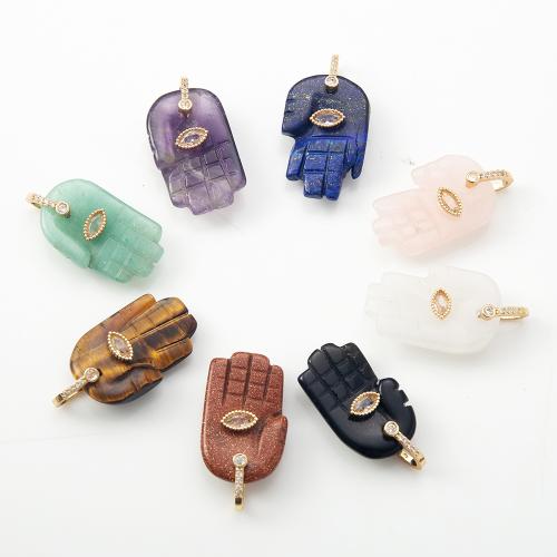 Gemstone Pendantifs en laiton, pierre gemme, avec laiton, DIY & avec strass, plus de couleurs à choisir Vendu par PC