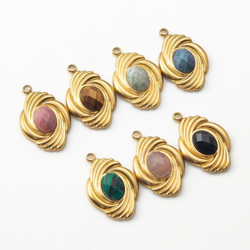 Pendentif bijoux de pierre gemme, avec Acier inoxydable 304, DIY, plus de couleurs à choisir Vendu par PC