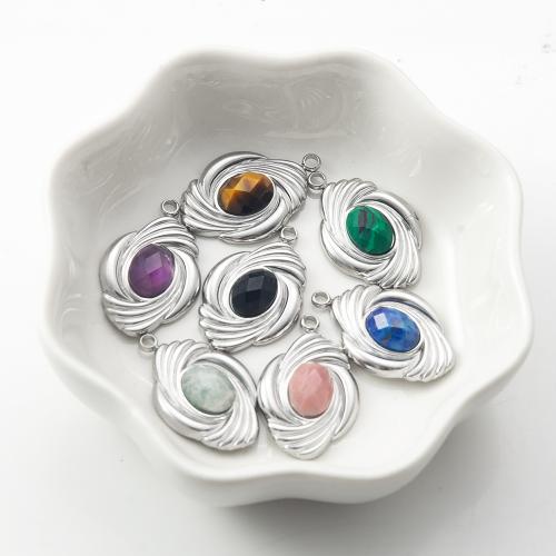 Pendentif bijoux de pierre gemme, avec Acier inoxydable 304, DIY, plus de couleurs à choisir Vendu par PC