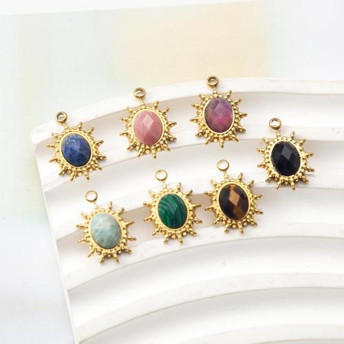 Pendentif bijoux de pierre gemme, avec Acier inoxydable 304, DIY, plus de couleurs à choisir Vendu par PC