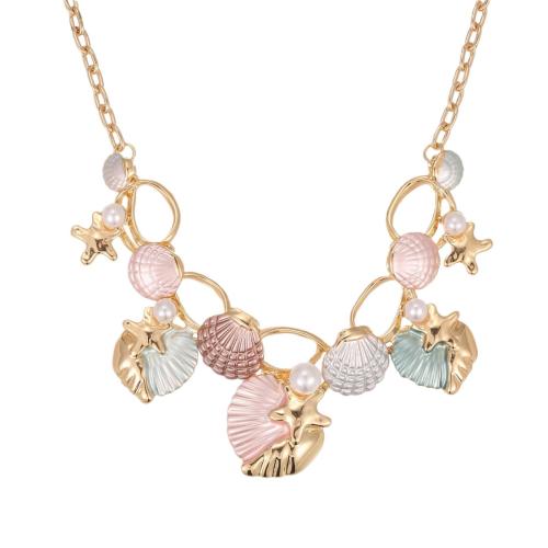 collier d'Émail en alliage Zinc, alliage de zinc, avec perle de plastique, avec 7cm chaînes de rallonge, pour femme & émail & creux, plus de couleurs à choisir Environ 42 cm, Vendu par PC