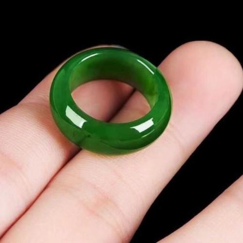 Gemstone Finger Ring, Hetian Jade, fashion jewelry green [