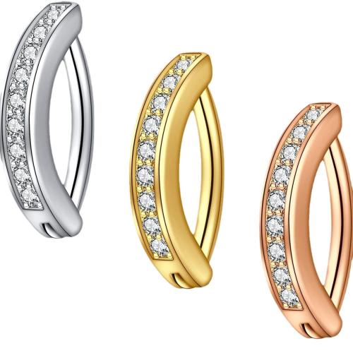 acier inoxydable 316L anneau de ventre, Placage, pour homme & avec strass, plus de couleurs à choisir Vendu par PC[