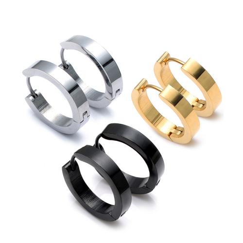 Titanium Steel Huggie Hoop Earring, plated, fashion jewelry & Unisex 