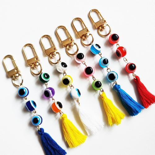 Turquie verre porte-clés, plastique, avec alliage de zinc, Mauvais œil, bijoux de mode & unisexe, plus de couleurs à choisir Vendu par PC