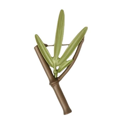 Zinc Alloy Brooch, Bamboo, stoving varnish, vintage & Unisex 