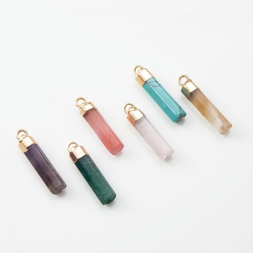 Gemstone Pendantifs en laiton, pierre gemme, avec laiton, DIY, plus de couleurs à choisir Vendu par PC